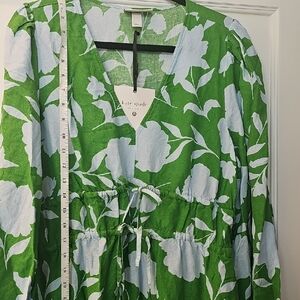 Kate Spade Green and Light Blue Floral Maxi Dress